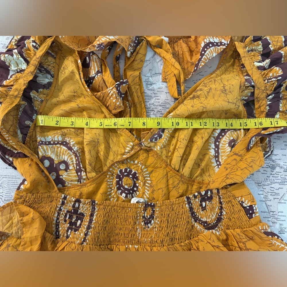 Love The Label Gigi Gold Print Dress Size L EUC 375$ Anthropologie - Picture 14 of 16